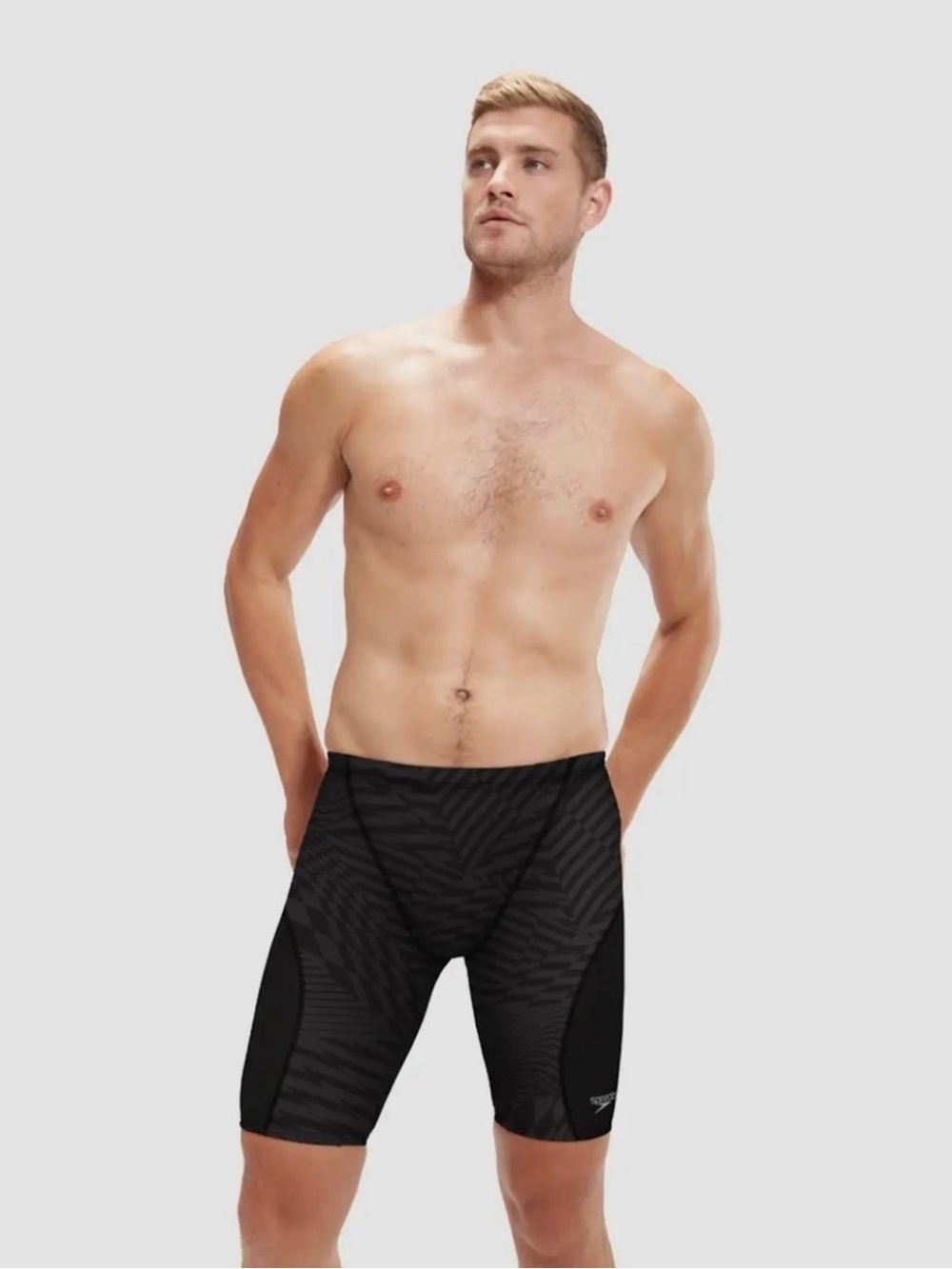 Speedo Black Patterned Jammer Swim Shorts